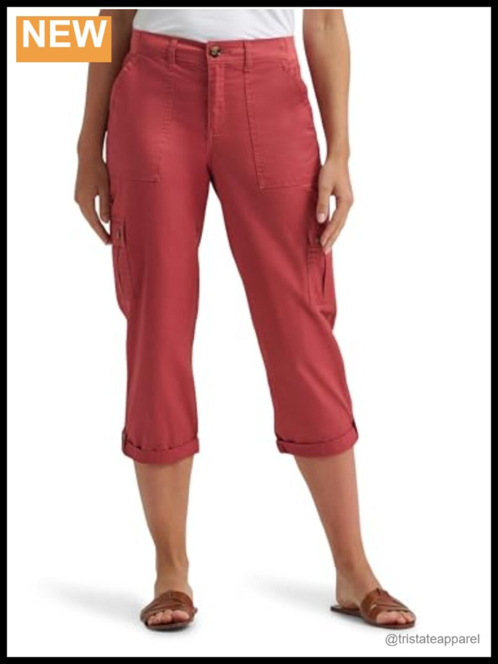 Lee Ultra Lux Comfort Flex-to-Go Cargo Capri Pants Womens Relaxed Fit Size